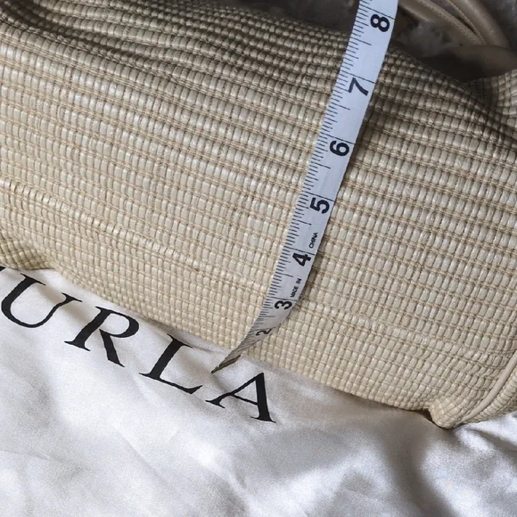 Furla Cream Woven Bag with Gold Accent - Picture 11 of 11